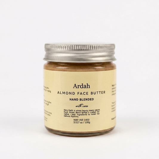 Jar of Ardah Almond Face Butter on a white background