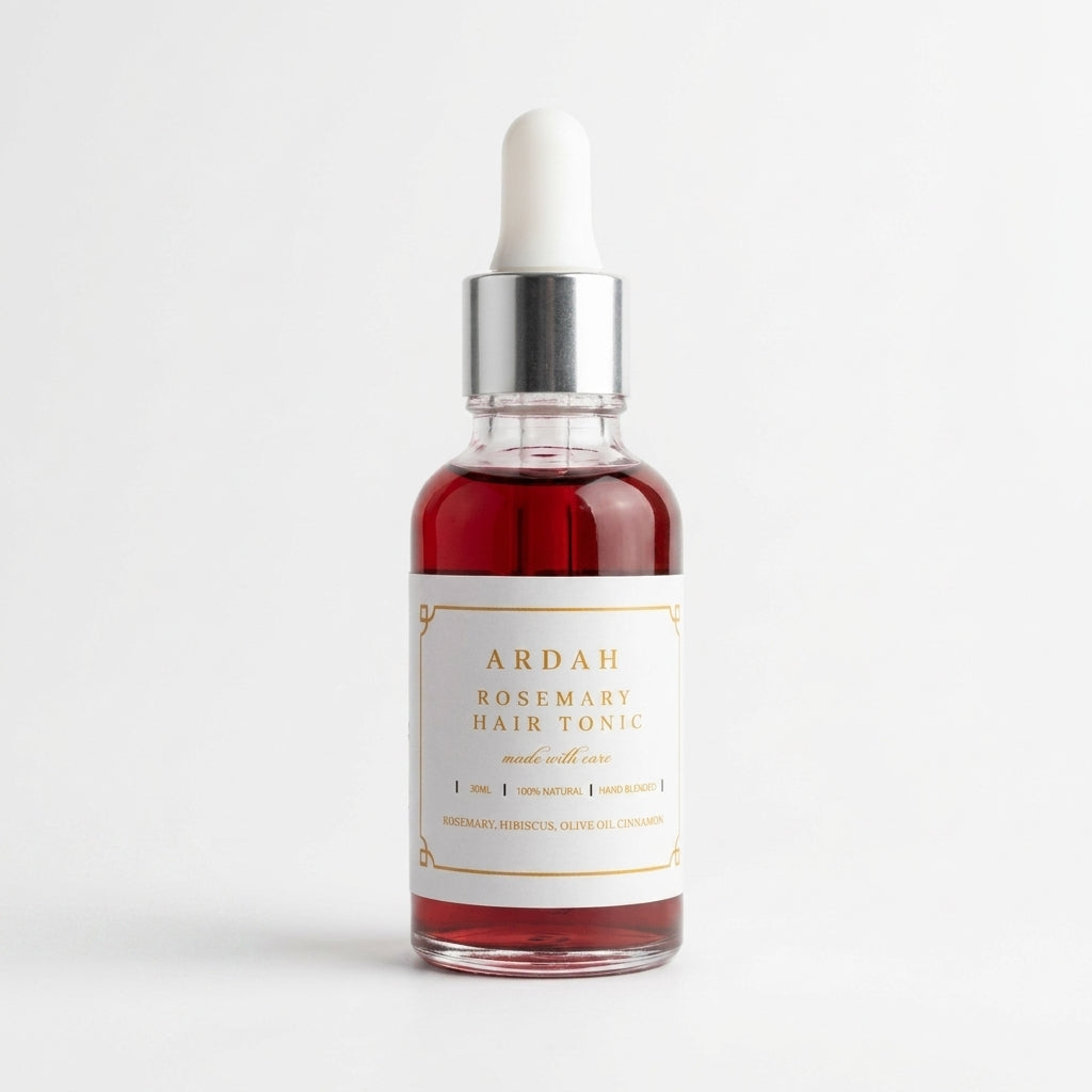 Ardah Rosemary Hair Tonic bottle on a white background