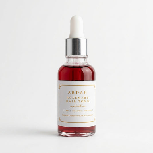 Ardah Rosemary Hair Tonic bottle on a white background